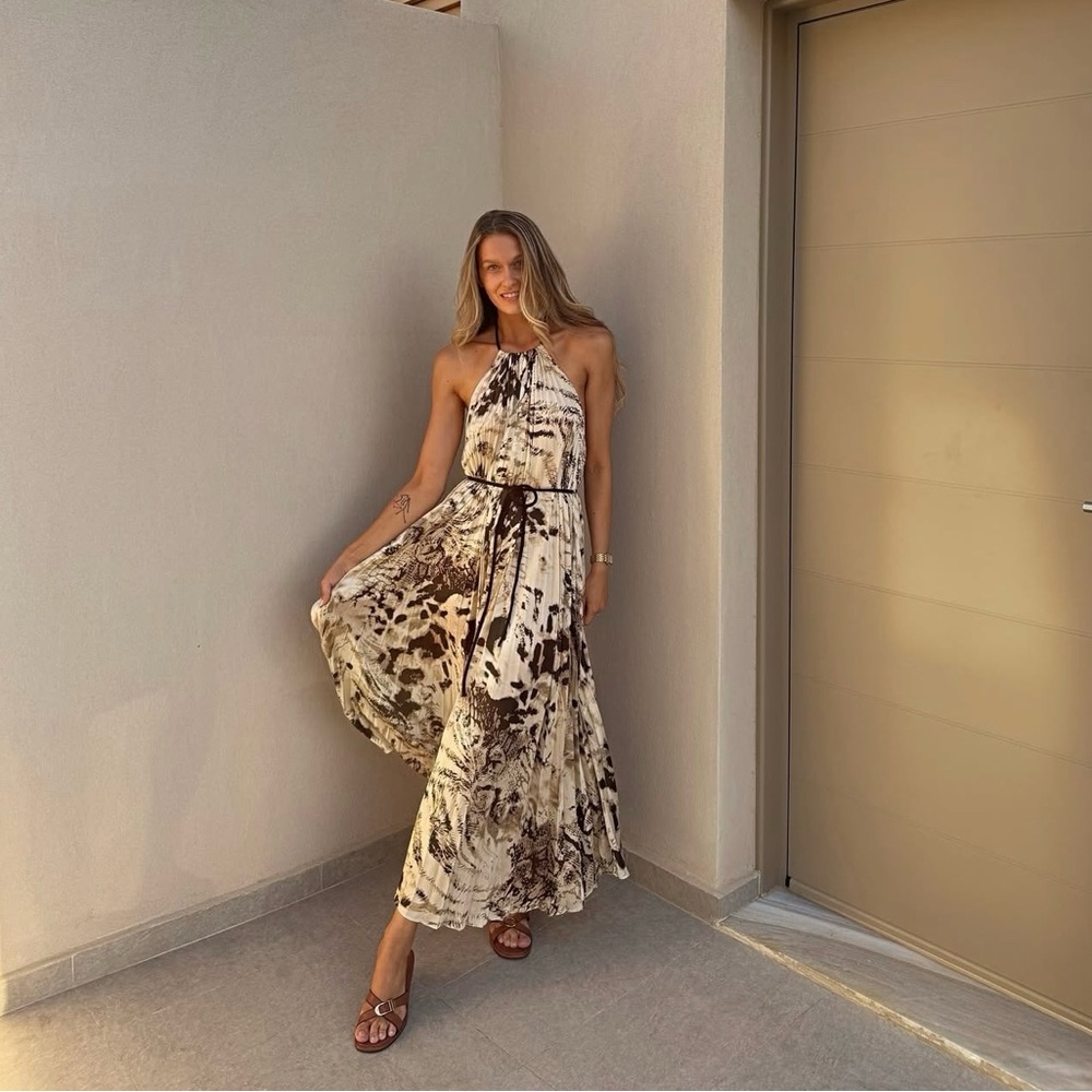 Mango Pleated animal-print dress (Fashion Editor List)